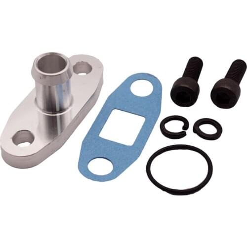 Billet Aluminum Oil Drain Flange W/ 3/4" Barb For Garrett T3 T4