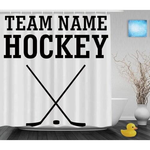 Customize Team Name Hockey Shower Curtain Personalized Home Decor Bathroom Shower Curtains Polyester Fabric With Hook