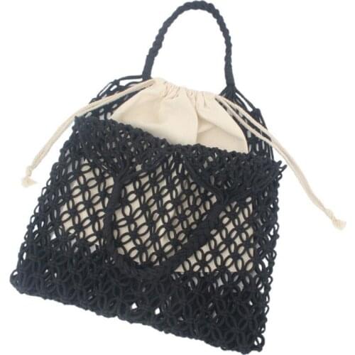 New Style Ladies Bag, Large Straw Bag, Crochet Tassel Bag Handbag, Bag, Knitted One-shoulder Messenger Ladies Bohemian Beac K7U3