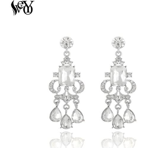 VEYO Retro Crystal Dangle Earrings for Women 2018 Brand New Gift Jewelry