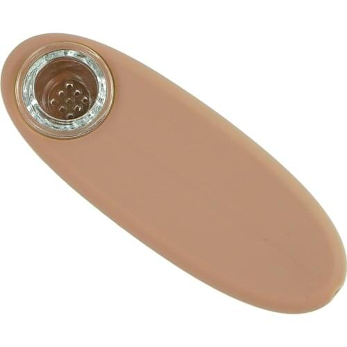 1pcs Bread Shape Silicone Smoking Pipe Unbreakable Tobacco Hand Pipes with Glass Bowl Smoking Cigarette Accessories