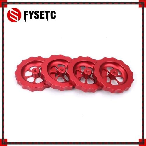 4pcs 3D Printer Parts Big Hand Twist Knob Leveler M4 thread Leveling Nut Red All Metal For CR-10 3D Printer