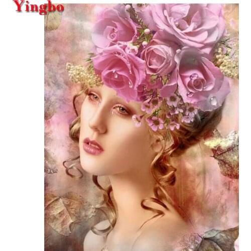 Diamond Embroidery sale cry girl 5d square Round Diamond Painting diamond mosaic fantasy rose woman 3d Picture Of Rhinestones