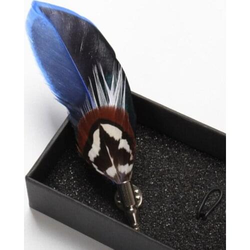 5 pcs Feather boutonniere lapel pin brooch groomsmen cloth decor wedding jewelry accessories gift items for men ladies broaches