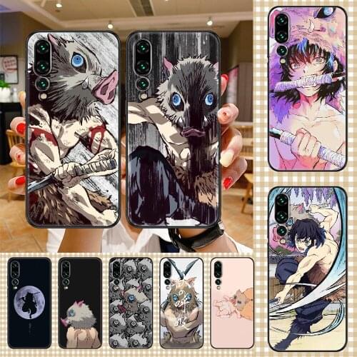 Demon Slayer Hashibira Inosuke Phone case For Huawei P Mate P10 P20 P30 P40 10 20 Smart Z Pro Lite 2019 black fashion bumper
