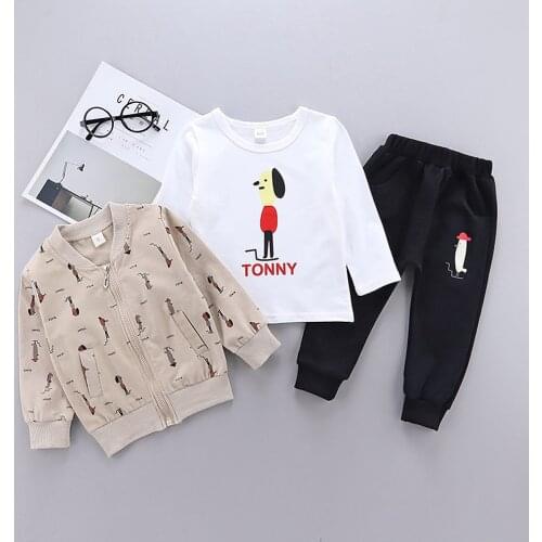 Childrens Suit 2021 Autumn Wear Trend Boys And Girls' Sports Casual Fashion Hoodie Three-Piece Set Kids Clothes Long Sleeve