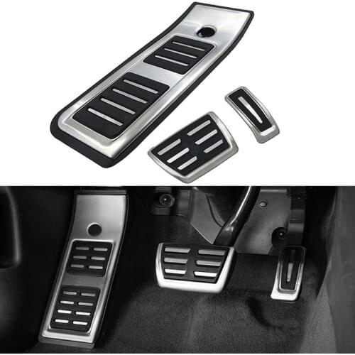 For Audi A6 C8 2019 2020 Stainless Steel AT Sedan Auto Stainless Steel Fuel Brake Footrest Pedal Car Pedals Pad 3pcs