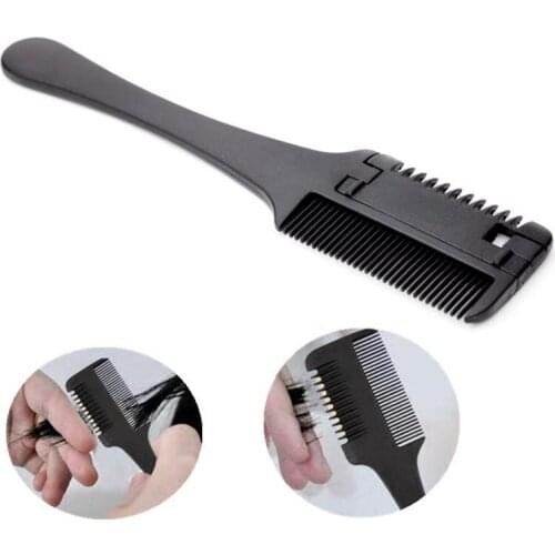 Hair Comb Razor Double Side Plastic Handle Salon Cutting Thinning DIY Hair Styling Trimmer Hairbrush 789