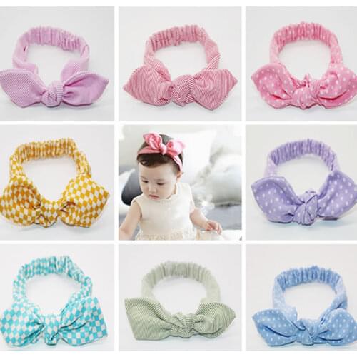 New Cute Baby Hair Accessories Cotton and Linen Striped Polka Dot Hair Band Baby Headdress Parent-Child Headdress