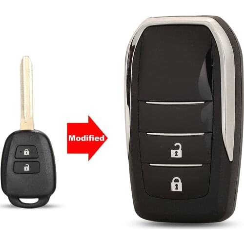 Jingyuqin Modified Car Key Shell Case Fob Cover For Toyota CAMRY 2012 2013 2014 2015 Corolla 2014 2015 With TOY43 Blade