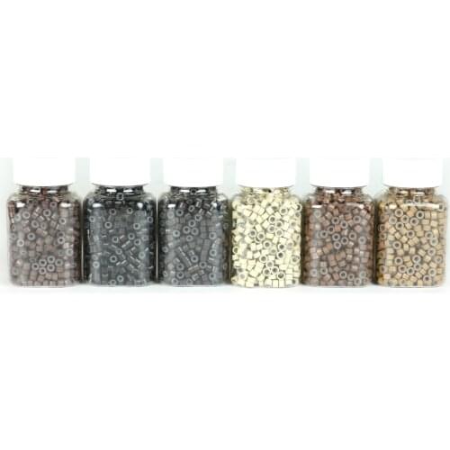 500 Pcs 5mm Silicone Lined Micro Rings Links Beads for I Tip Hair Extension Tools . 5 Colors Optional
