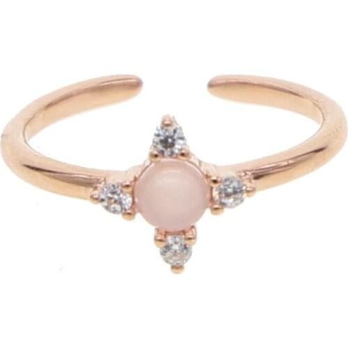 Cross shaped open adjust ring factory promotion jewelry Top quality opal stone gorgeous female ladies trendy Chic band rings