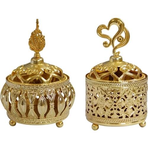 Incense Burner For Home Middle East European Style Incense Burner Indoor Metal Decorative Delicate Golden Ornament