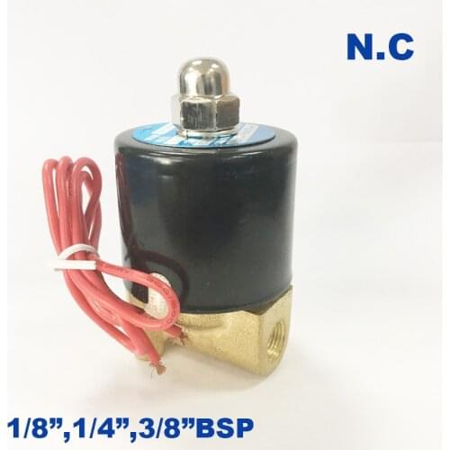 2 way 2w copper coil water solenoid valve brass 1/8 1/4 3/8 inch 220V AC Normally close 2W025-06/08 2W040-10 Wire lead type