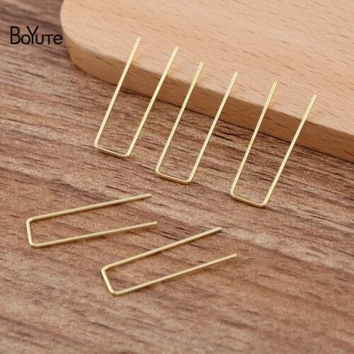 BoYuTe (200 Pieces/Lot) 0.8*8*25MM Metal Brass U Shaped Wire Materials Hand Made Diy Jewelry Accessories Parts