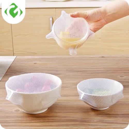 3 sizes reusable silicone packaging sealed food fresh-keeping packaging lid stretch vacuum food packaging kitchen tools