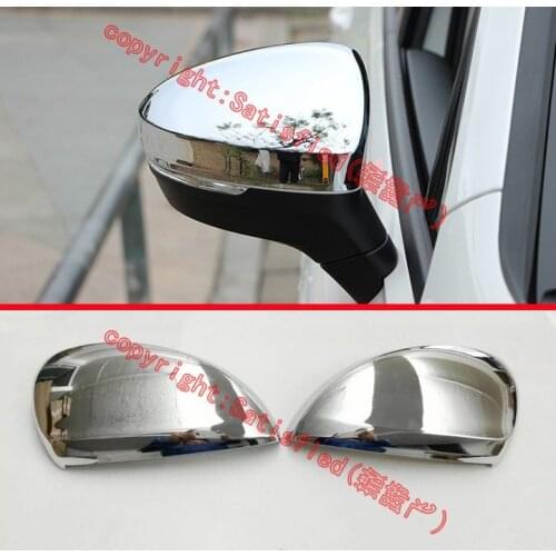 ABS Chrome Car Accessories Side Mirror Cover Trim Rear View Cap Overlay Molding Garnish For Volkswagen VW TIGUAN L 2017 2018