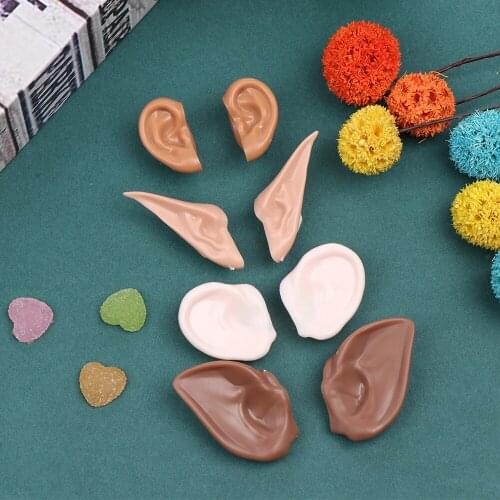 Newest Doll Ears Artificial Elf Ears White Natural Tan Dark Super Black Skin Doll Accessories For Children Only Ears No Doll Toy