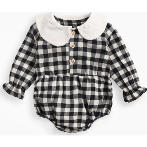 Baby Girls Clothes 2021 Autumn Winter Baby Romper Doll Collar Newborn Romper Kids Clothing Girls Cute Triangle Romper 0-3 Years