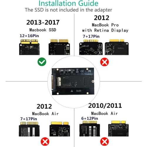 PCIe SSD to SFF-8639(U.2)Adapter Card for 2013 2014 2015 2016 2017 MacBook Air Pro Retina SSD (Not SATA Interface )