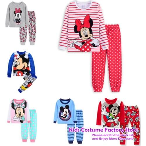 New Spring Autumn Boys Girls Kids Pajamas Children Sleepwear Baby Pijamas Sets Animal Pyjama 100%Cotton Nightwear Clothes 2-7Y