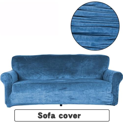 Plush L Shaped Sectional Sofa Covers for Living Room Velvet Elastic Furniture Couch Slipcover Set Spandex Slipcover Couch Cover
