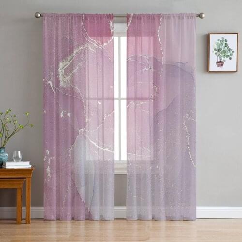 Marble Texture Sheer Curtains Window Tulle Curtains For Living Room Bedroom For Kitchen Veiling Curtains Decoration
