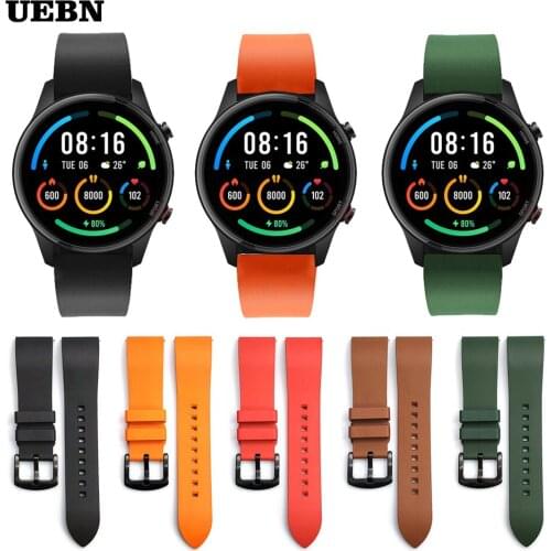 UEBN Fluorine Rubber Strap for Xiaomi Mi Watch Color Strap Bracelet for Mi Watch sports edition Watchbands