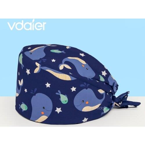 Print woman Medical scrubs cap Hospital doctor nursing cap Breathable cotton dentist pet vet lab Surgical cap gorro enfermera