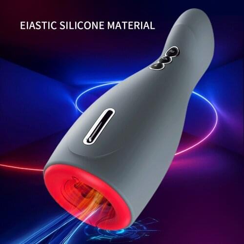 New Male Masturbation Cup Automatic Telescopic Heating Silicone Vibrator Vagina Pussy Blowjob Adult Masturbator Sex Toys For Men