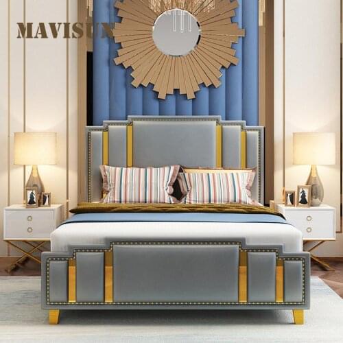 Nordic High-Back Upholstered Bed With Large Storage Space Simple Modern Hotel Apartment Household Double Bed Italian Furniture