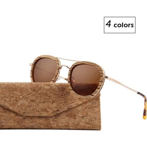 Punk Wood Sunglasses For Men Women Polarized Lens Fashion Wooden Glass UV400 Handmade with case BFW3060