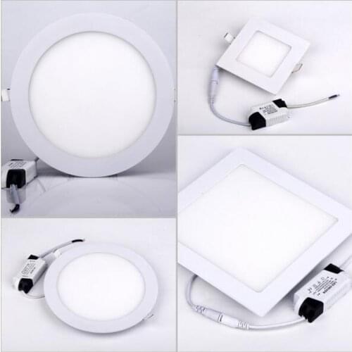 LED Downlight 6W Square Round Ultrathin SMD 2835 Power Driver Ceiling Panel Lights Cool/Natural/Warm White+ Dimmable