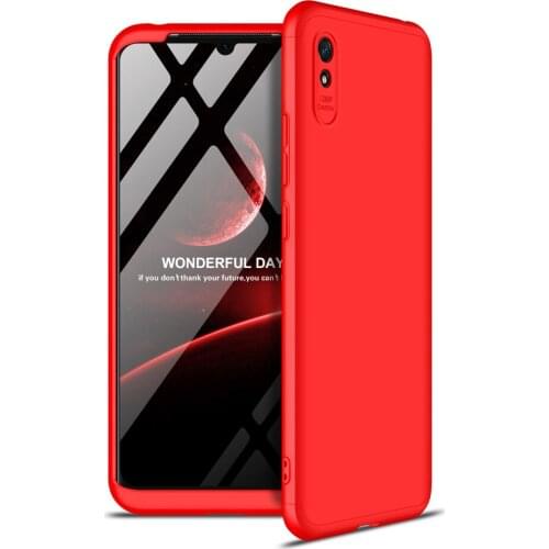 360 Degree Ultra Thin Back Case Cover for Redmi 9A GKK Three Stage Splicing Full Coverage PC Phone Case