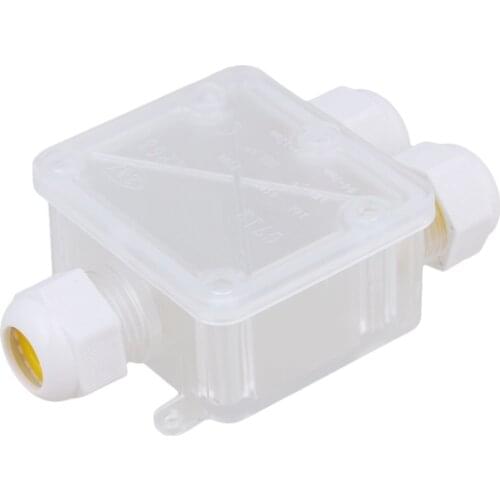 Waterproof Transparent IP68 Plastic Cable Wire Connector Gland Electrical 3-Cable Junction Box with Terminal