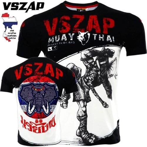 VSZAP Brand Men Octagonal Cage Fighting T-shirt Boxing Stretch Quick-drying Short Sleeve Training Fitness Fight Tshirts