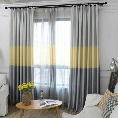 Nordic Modern Gradient Blackout Curtains for Living Room Decorative Three Colors Fabric Bedroom Curtain Window Shades Panel