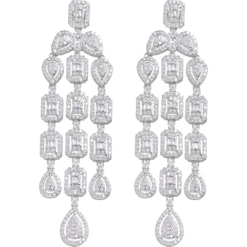 Bettyue Modern Jewelry With Geometry Shape AAA Zirconia Earring For Female Fashion Tassel Ornament Wedding Party Dress-Up
