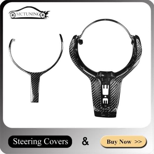 1 set Steering Wheel Covers Carbon fiber For 1 2 3 4 5 6 series F10 F20 F22 F30 F31 F32 F06 F12 F15 F16 M-Sport Car Parts