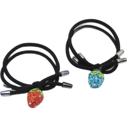 1PCS Lovely Strawberry Elastic Hair Bands Toys For Girls Handmade Bow Headband Scrunchy Kids Hair Accessories For Women 2018