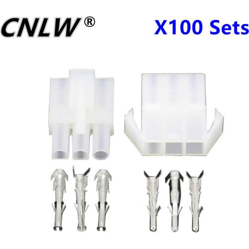 100 Sets Big Tamiya 3 Pin L6.2 Connector Plug with Wings Male and Female Air Docking Connector 6.2mm Pitch Electrical Connector