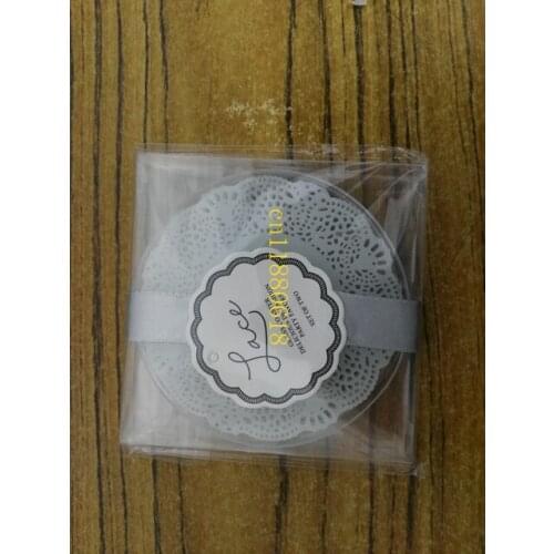 100pcs/lot(=50sets) Free Shipping Wedding favors gifts Lace Exquisite Frosted Glass Coasters For Party