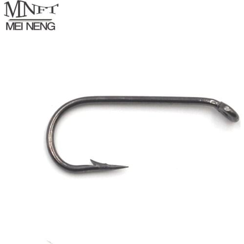 100PCS/Lot 6# 2X Fly Fishing Hook Carbon Steel Barbed Fly Tying Fishing Hooks Size 24mm*9.5mm Hot Sale