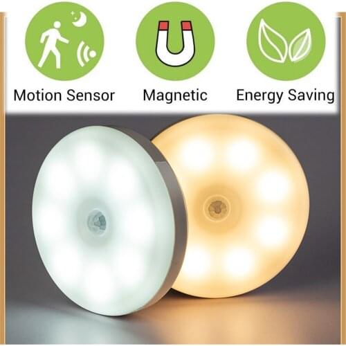 2-6pcs 6 white+6 Garden Motion Sensor indoor Lighting Decoration Security Wireless usb charged led cabinet lamp night light war