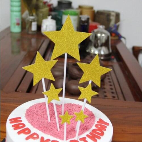 2 Bags Star Ballon Love Cake Topper Cake Decoration With High-Quality Paper For Kid Baby Shower Happy Birthday Decoration