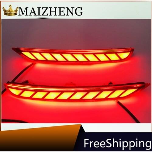 2PCS For Subaru Forester 2008-2019 LED Rear Bumper Reflector Light with siganls Car Driving Brake Fog Trim Molding Tail Lamp
