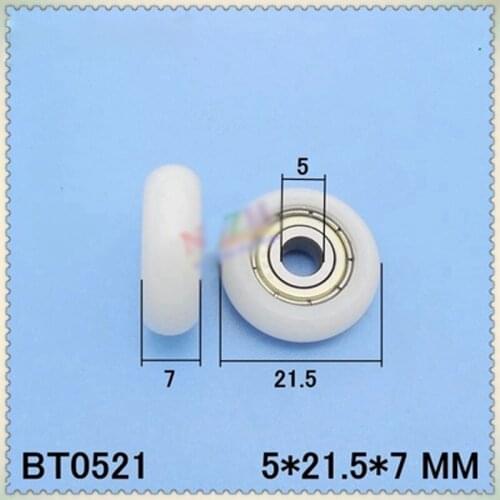 2PCS Nylon Plastic Rubberized pulley Bearing Sculpture 3D Printer BT0521 5x21.5x7mm