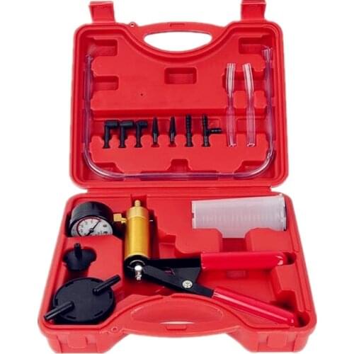 ALLSOME 2 in1 Car Auto Hand Held Vacuum Pistol Pump Brake Bleeder Adaptor Fluid Reservoir Tester Kit Tool Kits