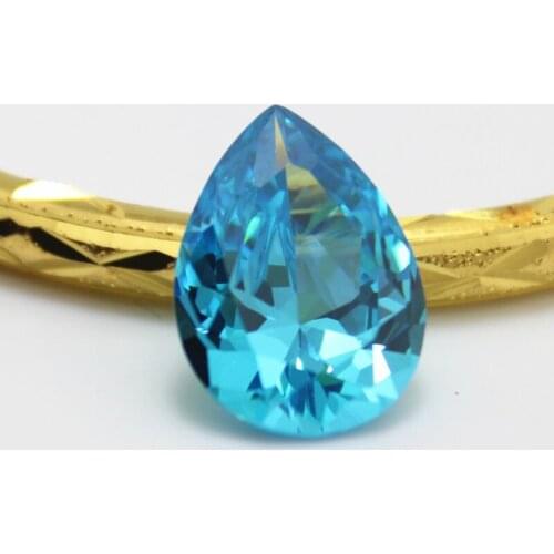 Joanlyn Aquamarine Pear Shaped Faceted Gemstone Teardrop Cut Aquamarine Gem Multiple Sizes to Choose C50A