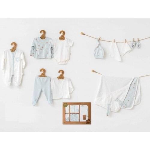 Andywawa AC21301 Natura Wawa Baby Newborn 10 Piece The Zibin Set Hospital Output Mint